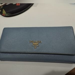 Prada Leather Wallet in Rare Astrale Blue